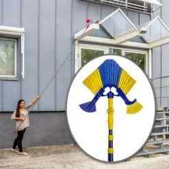 DEMA BÜMAG Dachrinnenreiniger Fassadenreiniger Besen Mit Teleskopstiel 166 - 390 Cm